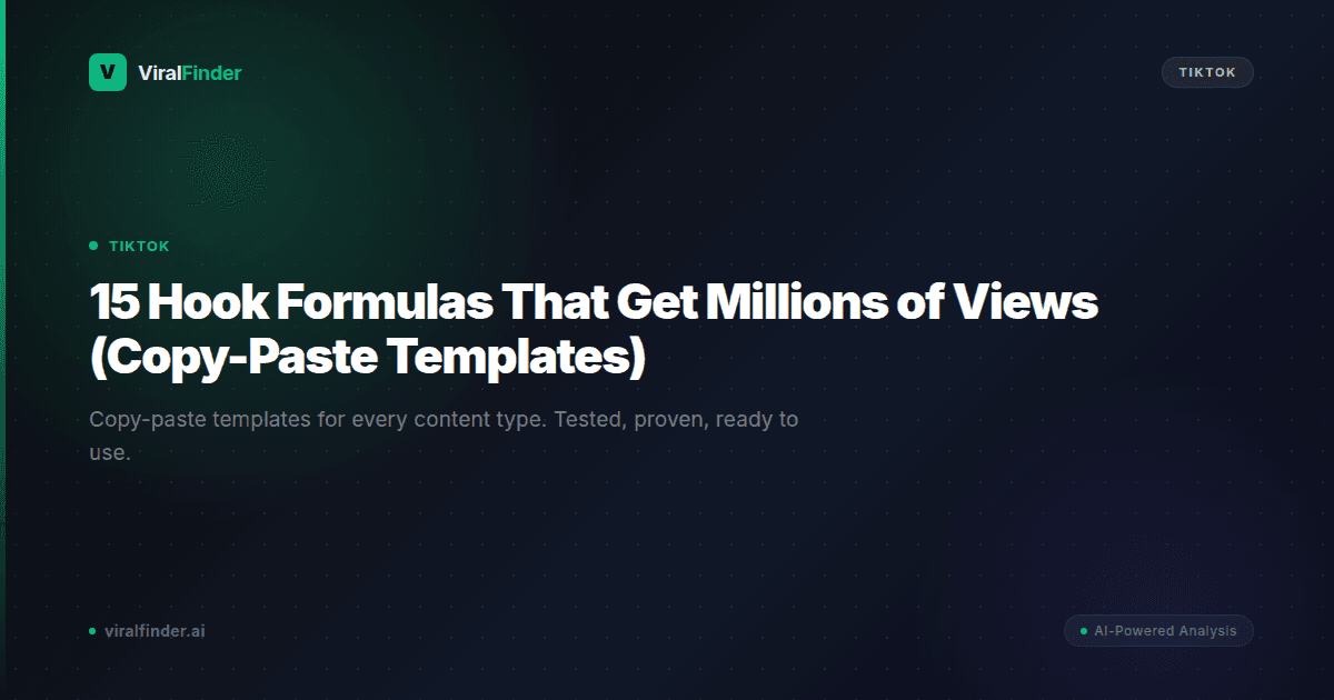 15 Hook Formulas That Get Millions of Views (Copy-Paste Templates)