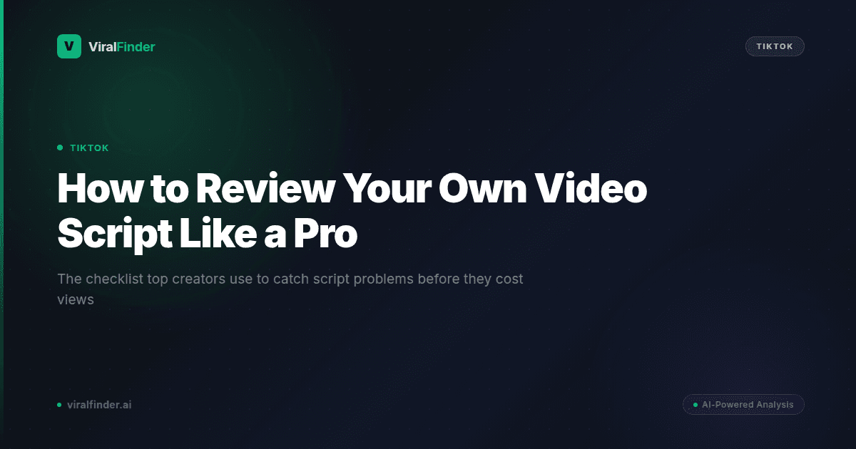 How to Review Your Own Video Script Like a Pro
