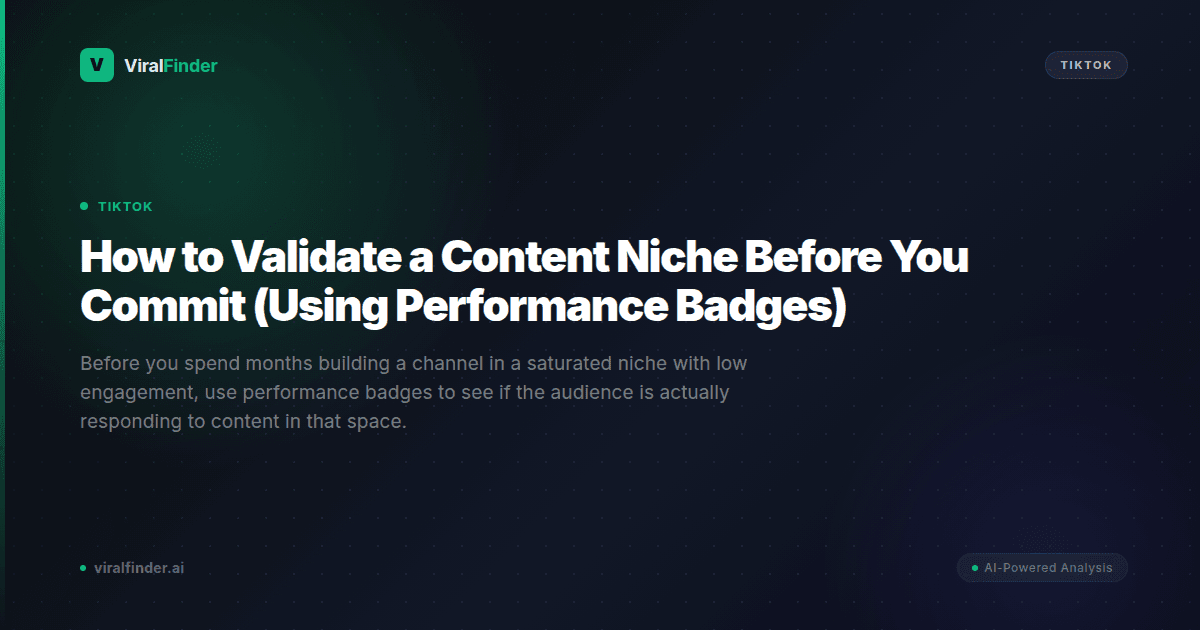 How to Validate a Content Niche Before You Commit (Using Performance Badges)