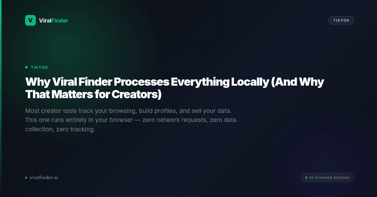 Why Viral Finder Processes Everything Locally (And Why That Matters for Creators)